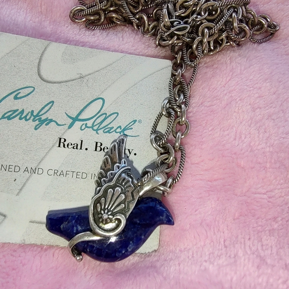 Carolyn Pollack Silver and Blue Bird Necklace